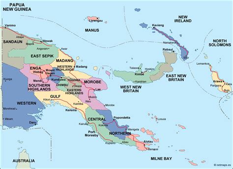 Map of Papua New Guinea